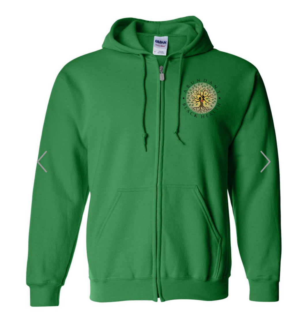 Abundant Green Zip-Up Hoodie