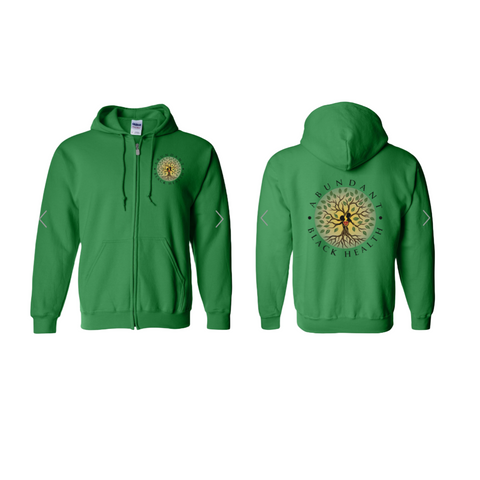 Abundant Green Zip-Up Hoodie